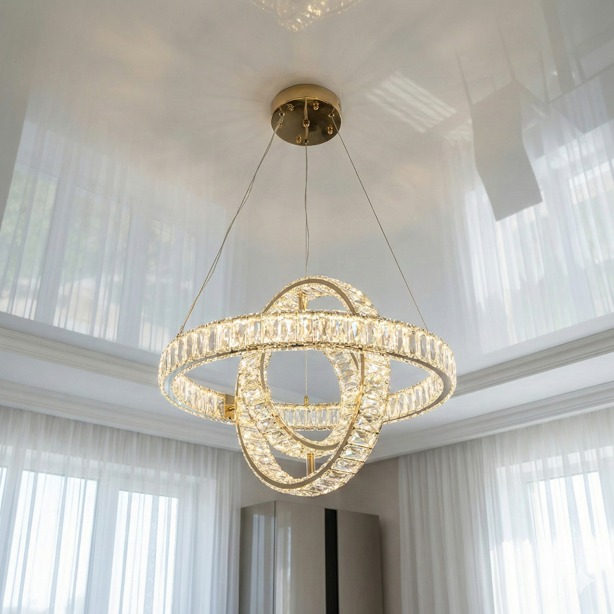 Лед светильник подвесной D8886/500-3B G в современном интерьере; стекло, металл; светлая атмосфера, Киев — уютный стиль для просторных помещений